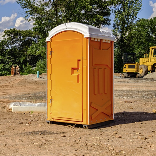 how often are the portable restrooms cleaned and serviced during a rental period in Saybrook Illinois